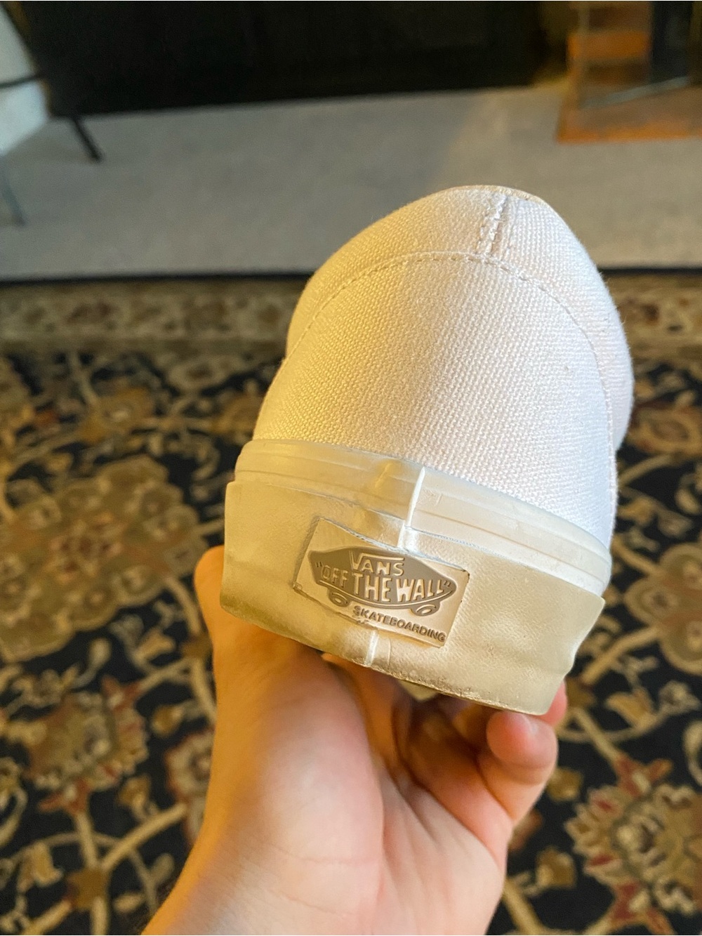 Vans White Classic Slip-On Canvas Loafers - Picture 11 of 11